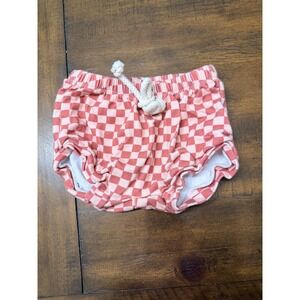 Baby Sprouts Pink Checkered‎ Bummies Shorts 18/24M French Terry Bloomers